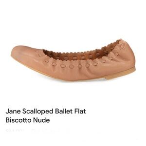 SEE BY CHLOE JANE SCALLOPED BALLET FLAT NUDE SZ 40